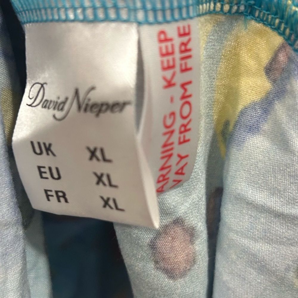 David Nieper Ladies Maxi Dressing Gown XL BLUE Floral Kaftan Lounge Graphic - Picture 4 of 12